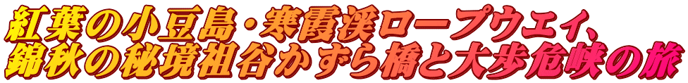 紅葉の小豆島・寒霞渓ロープウエィ、 錦秋の秘境祖谷かずら橋と大歩危峡の旅